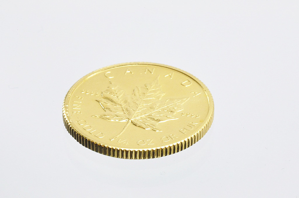 メイプルリーフ金貨 K24 1/4oz 7.7g カナダ王室造幣局 ｜ここほれ